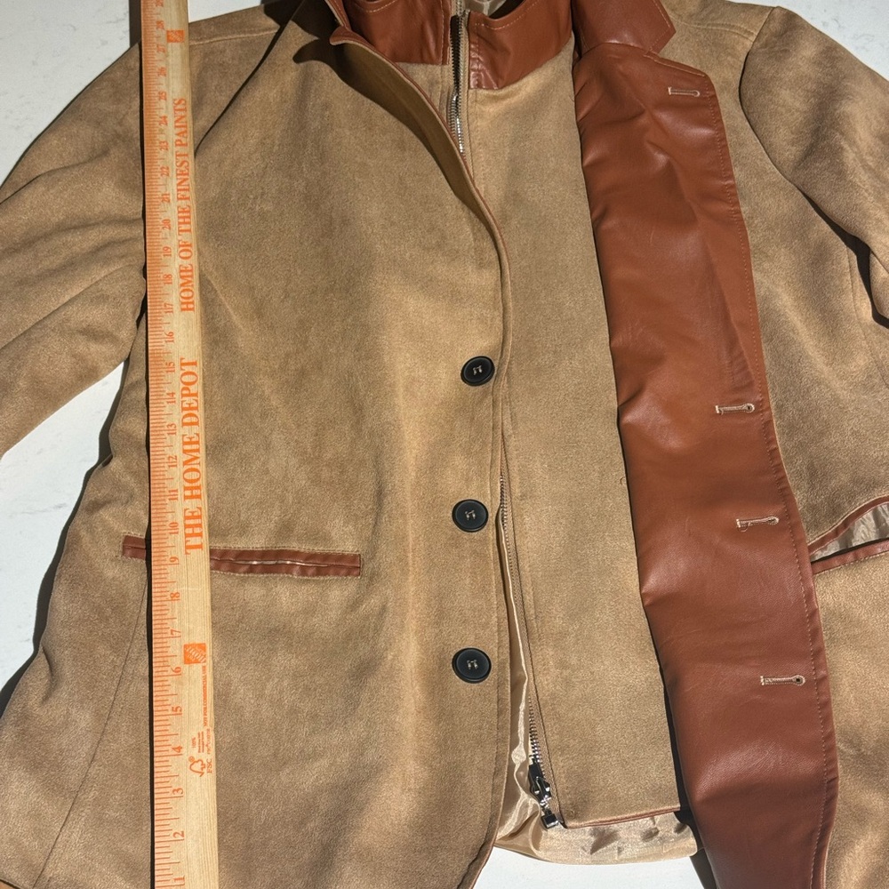 Brown and Tan Jacket with Leather Accents